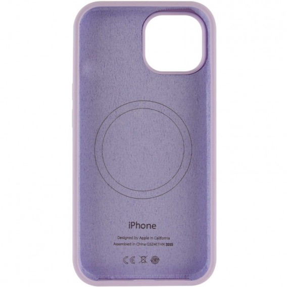 Чохол Silicone Case Full Protective (AA) with MagSafe для Apple iPhone 15 (6.1"), Бузковий / Lilac