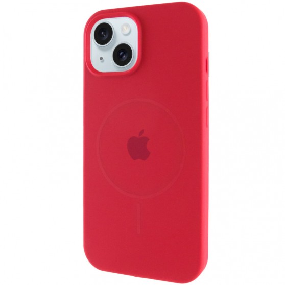 Чехол Silicone Case Full Protective (AA) with MagSafe для Apple iPhone 15 (6.1"), Красный / Deep Red