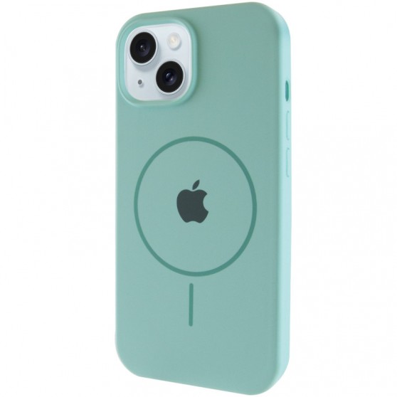 Чехол Silicone Case Full Protective (AA) with MagSafe для Apple iPhone 15 (6.1") Бирюзовый / Light Turquoise