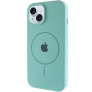 Чохол Silicone Case Full Protective (AA) with MagSafe для Apple iPhone 15 (6.1") Бірюзовий / Marine Green