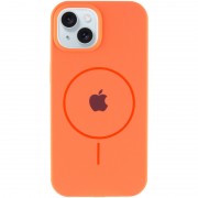 Чехол Silicone Case Full Protective (AA) with MagSafe для Apple iPhone 15 (6.1"), Оранжевый / Papaya