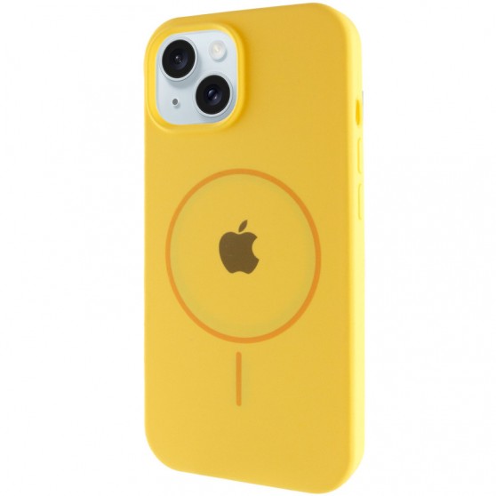 Чехол Silicone Case Full Protective (AA) with MagSafe для Apple iPhone 15 (6.1") Желтый / Yellow
