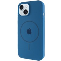 Чехол Silicone Case Full Protective (AA) with MagSafe для Apple iPhone 15 (6.1") Синий / Denim Blue