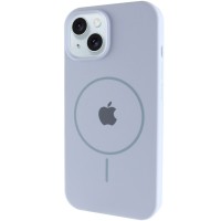 Чехол Silicone Case Full Protective (AA) with MagSafe для Apple iPhone 15 (6.1") Голубой / Lilac Blue