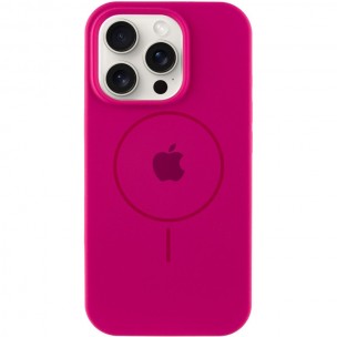 Чехол Silicone Case Full Protective (AA) with MagSafe для Apple iPhone 15 Pro (6.1") Малиновый / Dragon Fruit