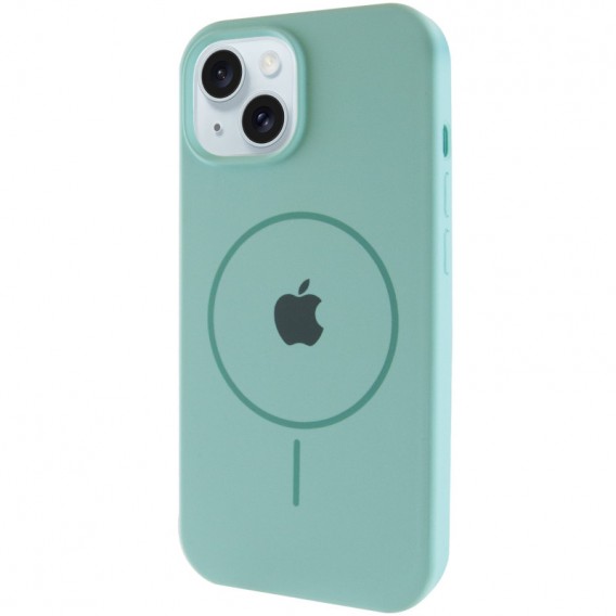 Чохол Silicone Case Full Protective (AA) with MagSafe для Apple iPhone 15 Plus (6.7"), Бірюзовий / Light Turquoise