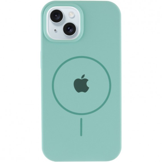 Чохол Silicone Case Full Protective (AA) with MagSafe для Apple iPhone 15 Plus (6.7"), Бірюзовий / Light Turquoise