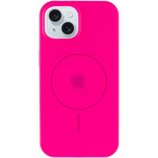 Чехол Silicone Case Full Protective (AA) with MagSafe для Apple iPhone 15 Plus (6.7") Розовый / Barbie pink - изображение 1