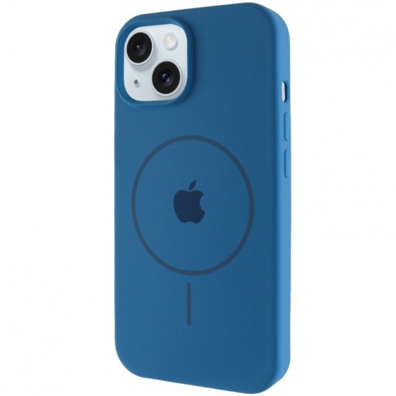 Чехол Silicone Case Full Protective (AA) with MagSafe для Apple iPhone 15 Plus (6.7"), Синий / Denim Blue