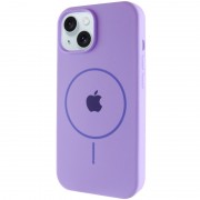 Чохол Silicone Case Full Protective (AA) with MagSafe для Apple iPhone 15 Plus (6.7"), Бузковий / Dasheen