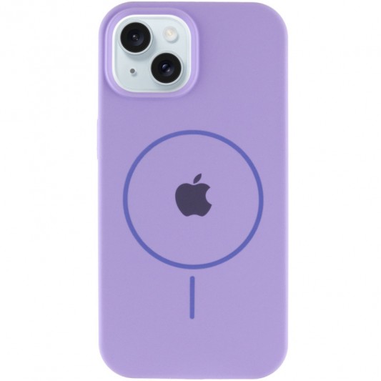 Чехол Silicone Case Full Protective (AA) with MagSafe для Apple iPhone 15 Plus (6.7") Сиреневый / Dasheen - изображение 1