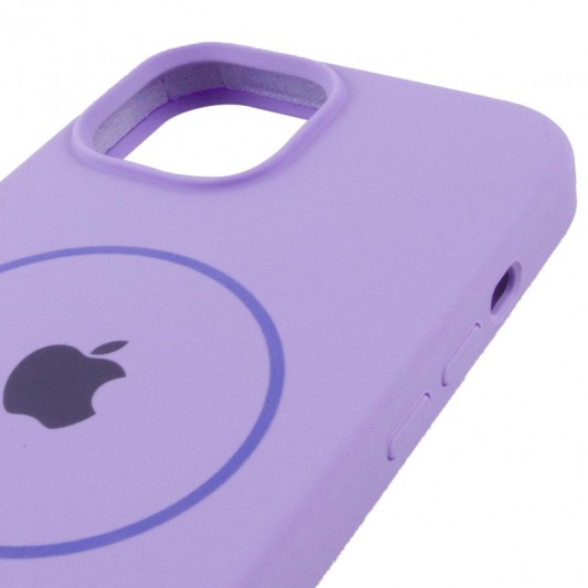 Чехол Silicone Case Full Protective (AA) with MagSafe для Apple iPhone 15 Plus (6.7") Сиреневый / Dasheen - изображение 3