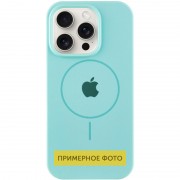 Чехол Silicone Case Full Protective (AA) with MagSafe для Apple iPhone 16 Plus (6.7") Бирюзовый / Light Turquoise