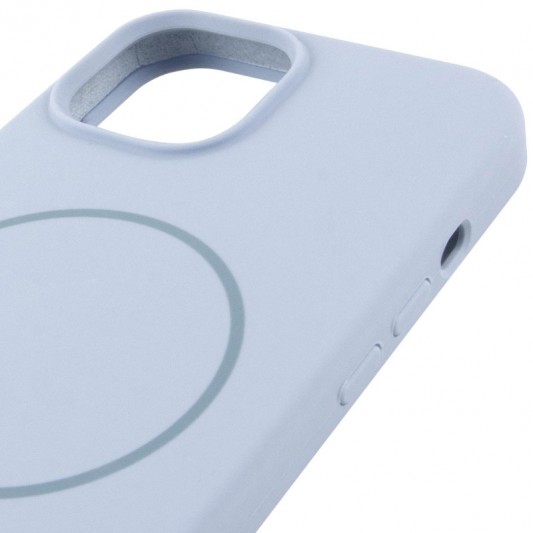 Чехол Silicone Case Full Protective (AA) NO LOGO with MagSafe для Apple iPhone 12 Pro / 12 (6.1"), Голубой / Lilac Blue - изображение 3