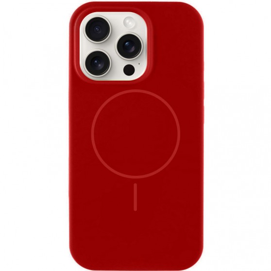 Чехол Silicone Case Full Protective (AA) NO LOGO with MagSafe для Apple iPhone 12 Pro / 12 (6.1"), Красный / Deep Red