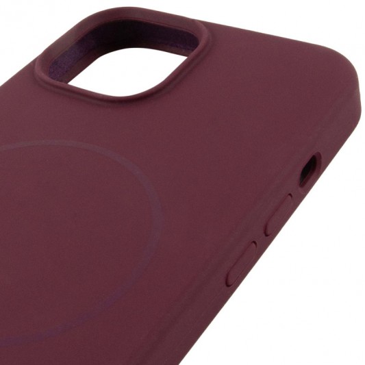 Чехол Silicone Case Full Protective (AA) NO LOGO with MagSafe для Apple iPhone 12 Pro Max (6.7"), Бордовый / Plum - изображение 3
