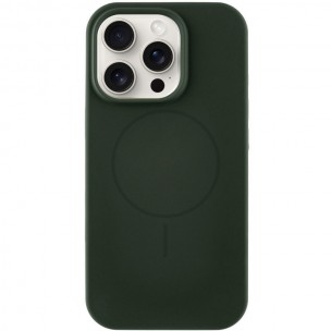 Чохол Silicone Case Full Protective (AA) NO LOGO with MagSafe для Apple iPhone 14 Pro (6.1"), Зелений / Dark Olive