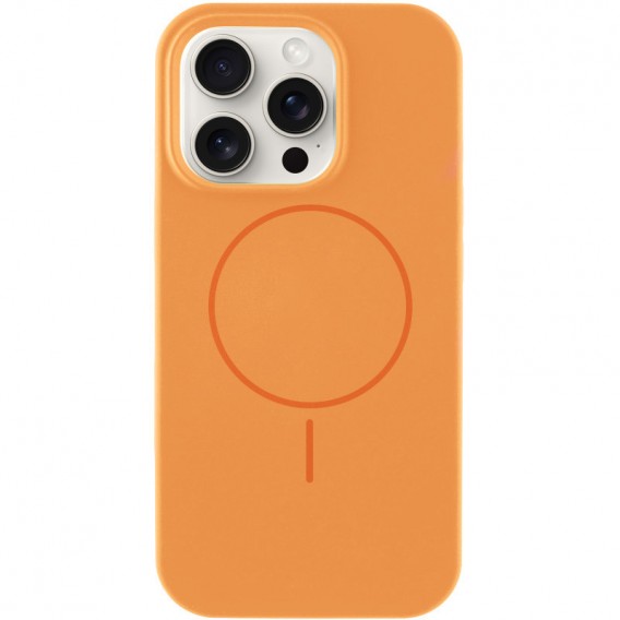Чохол Silicone Case Full Protective (AA) NO LOGO with MagSafe для Apple iPhone 15 Pro (6.1"), Помаранчевий / Papaya