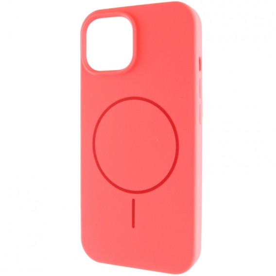 Чехол Silicone Case Full Protective (AA) NO LOGO with MagSafe для Apple iPhone 15 Plus (6.7"), Арбузный / Watermelon red