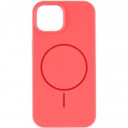 Чехол Silicone Case Full Protective (AA) NO LOGO with MagSafe для Apple iPhone 15 Plus (6.7"), Арбузный / Watermelon red