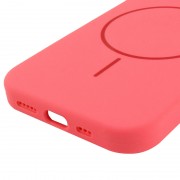 Чехол Silicone Case Full Protective (AA) NO LOGO with MagSafe для Apple iPhone 15 Plus (6.7"), Арбузный / Watermelon red