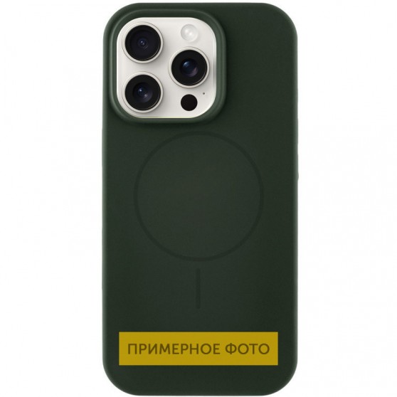 Чохол Silicone Case Full Protective (AA) NO LOGO with MagSafe для Apple iPhone 15 Plus (6.7"), Зелений / Dark Olive