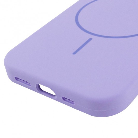 Чехол Silicone Case Full Protective (AA) NO LOGO with MagSafe для Apple iPhone 15 Plus (6.7"), Сиреневый / Dasheen - изображение 4