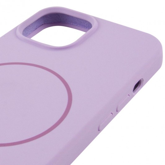 Чехол Silicone Case Full Protective (AA) NO LOGO with MagSafe для Apple iPhone 15 Plus (6.7"), Сиреневый / Lilac - изображение 3