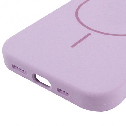 Чехол Silicone Case Full Protective (AA) NO LOGO with MagSafe для Apple iPhone 15 Plus (6.7"), Сиреневый / Lilac - изображение 4