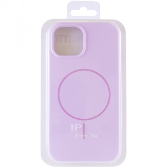 Чехол Silicone Case Full Protective (AA) NO LOGO with MagSafe для Apple iPhone 15 Plus (6.7"), Сиреневый / Lilac - изображение 5