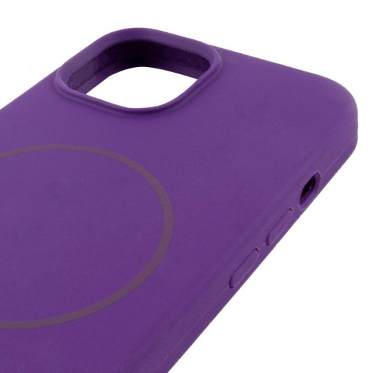 Чехол Silicone Case Full Protective (AA) NO LOGO with MagSafe для Apple iPhone 15 Plus (6.7") Фиолетовый / Amethyst - изображение 3