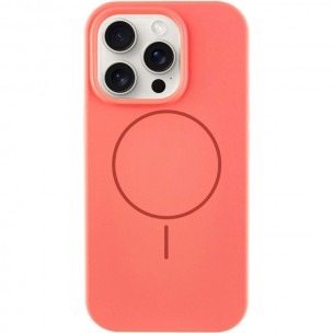 Чехол Silicone Case Full Protective (AA) NO LOGO with MagSafe для Apple iPhone 15 Pro Max (6.7"), Арбузный / Watermelon red
