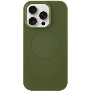 Чехол Silicone Case Full Protective (AA) NO LOGO with MagSafe для Apple iPhone 15 Pro Max (6.7"), Зеленый / Cyprus Green