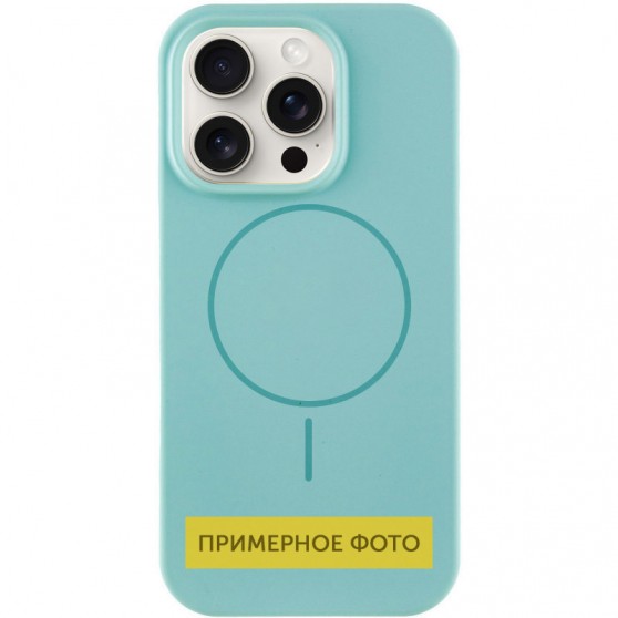 Чехол Silicone Case Full Protective (AA) NO LOGO with MagSafe для Apple iPhone 16 Plus (6.7") Бирюзовый / Marine Green