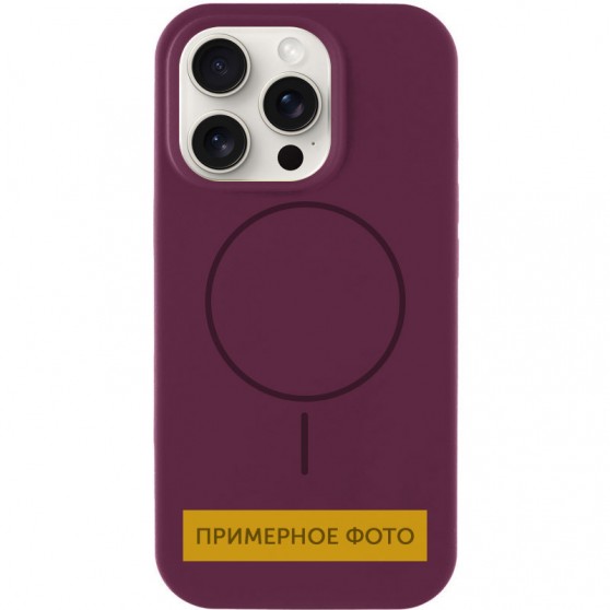 Чохол Silicone Case Full Protective (AA) NO LOGO with MagSafe для Apple iPhone 16 Plus (6.7"), Бордовий / Plum