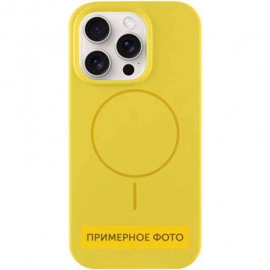 Чехол Silicone Case Full Protective (AA) NO LOGO with MagSafe для Apple iPhone 16 Plus (6.7"), Желтый / Yellow