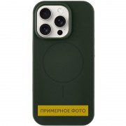 Чехол Silicone Case Full Protective (AA) NO LOGO with MagSafe для Apple iPhone 16 Plus (6.7"), Зеленый / Dark Olive