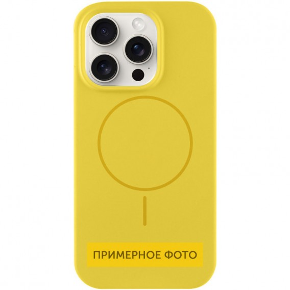 Чехол Silicone Case Full Protective (AA) NO LOGO with MagSafe для Apple iPhone 14 (6.1"), Желтый / Yellow