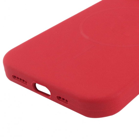 Чехол Silicone Case Full Protective (AA) NO LOGO with MagSafe для Apple iPhone 14 (6.1"), Красный / Deep Red
