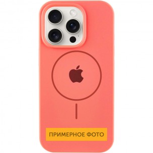 Чехол Silicone Case Full Protective (AA) with MagSafe для Apple iPhone 14 (6.1") Арбузный / Watermelon red