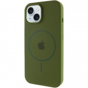 Чохол Silicone Case Full Protective (AA) with MagSafe для Apple iPhone 14 (6.1"), Зелений / Dark Olive