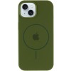 Чехол Silicone Case Full Protective (AA) with MagSafe для Apple iPhone 14 (6.1"), Зеленый / Dark Olive