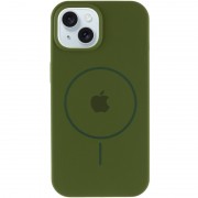 Чехол Silicone Case Full Protective (AA) with MagSafe для Apple iPhone 14 (6.1"), Зеленый / Dark Olive