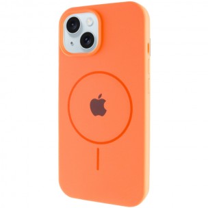 Чехол Silicone Case Full Protective (AA) with MagSafe для Apple iPhone 14 (6.1") Оранжевый / Papaya