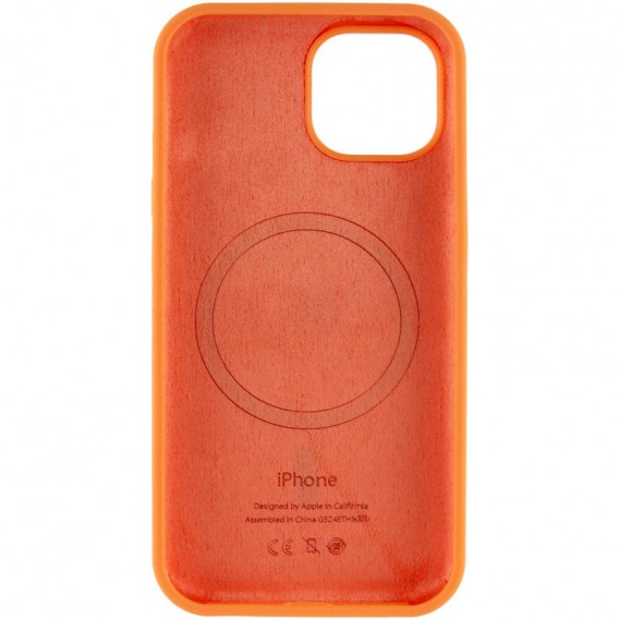 Чохол Silicone Case Full Protective (AA) with MagSafe для Apple iPhone 14 (6.1"), Помаранчевий / Papaya