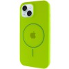 Чехол Silicone Case Full Protective (AA) with MagSafe для Apple iPhone 14 (6.1"), Салатовый / Neon green