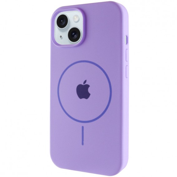 Чохол Silicone Case Full Protective (AA) with MagSafe для Apple iPhone 14 (6.1"), Бузковий / Dasheen