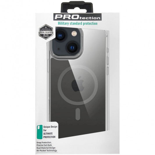 Чехол TPU Space Case Apex with MagSafe для Apple iPhone 13 / 14 / 15 (6.1") Grey - изображение 3