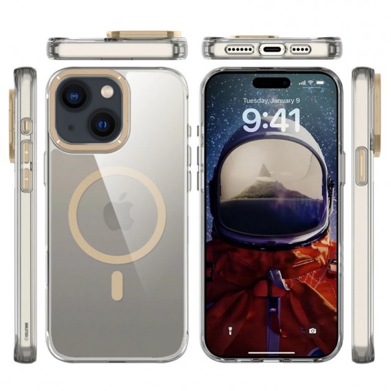 Чехол TPU Space Case Apex with MagSafe для Apple iPhone 13 / 14 / 15 (6.1"), Gold