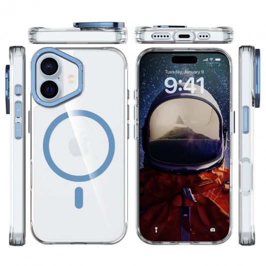 Чехол TPU Space Case Apex with MagSafe для Apple iPhone 16 (6.1") Navy Blue - изображение 3